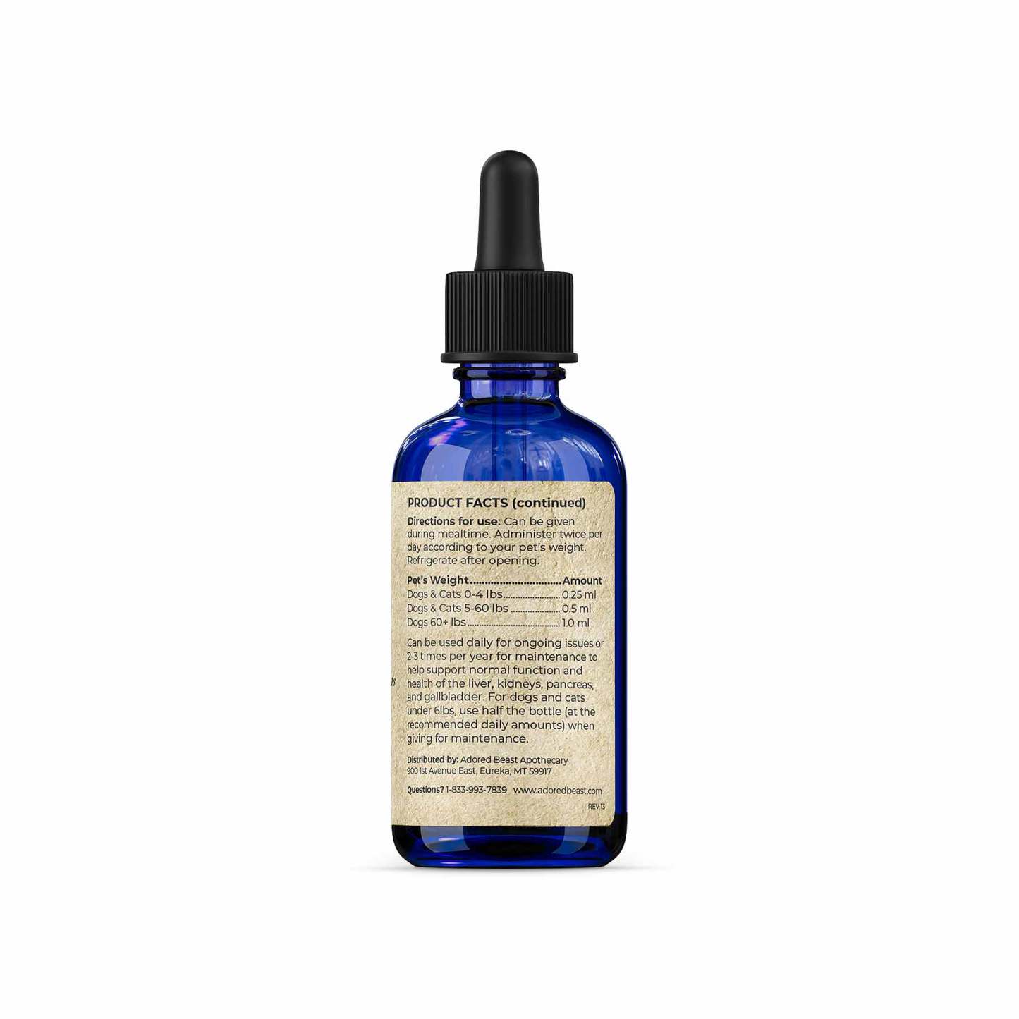 Adored Beast Liver Tonic (60ml) Liver Kidney Detox Organ Support for Dogs and Cats