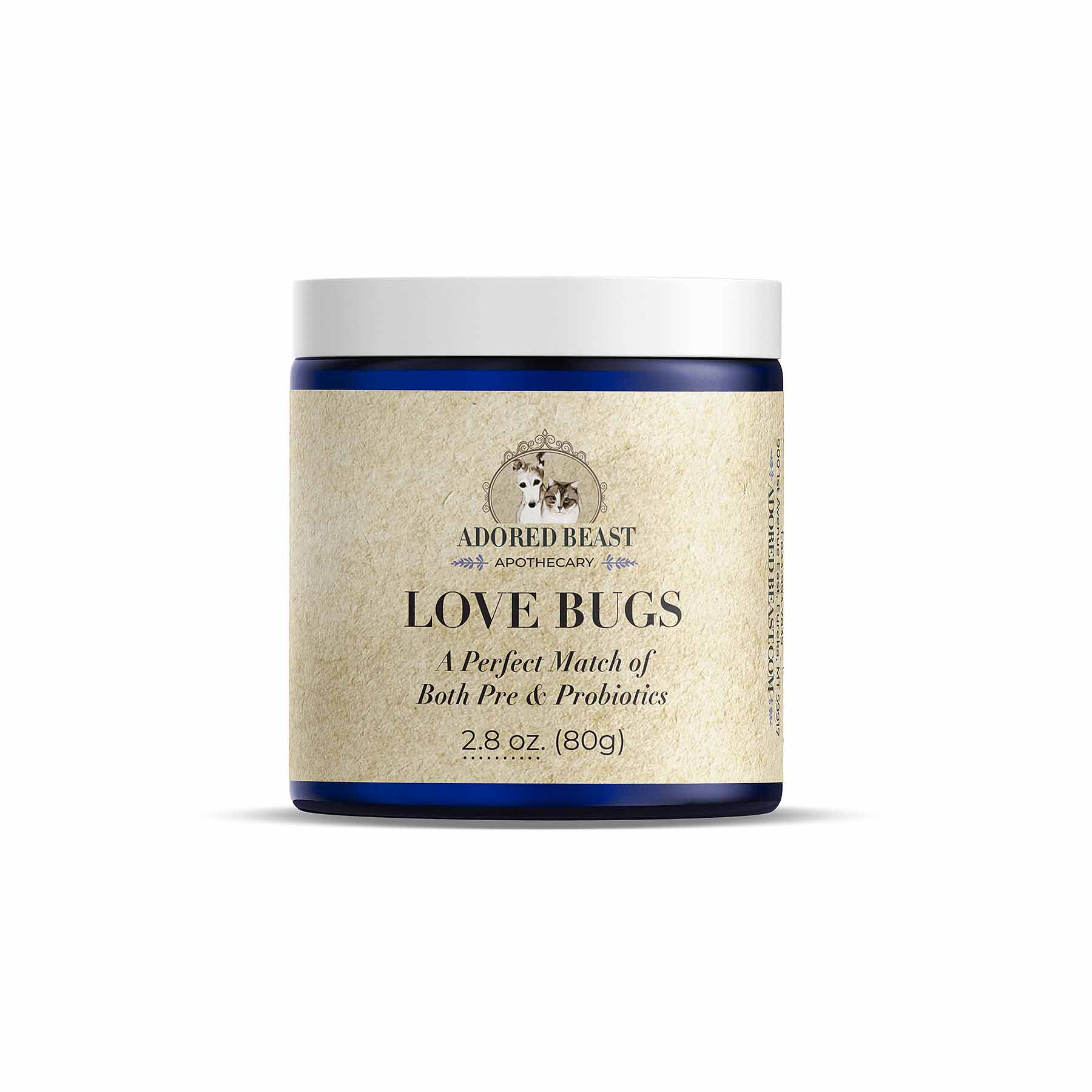 Adored Beast Love Bugs | Pre & Probiotics Gut Support | Holistic Healthcare for Dogs & Cats