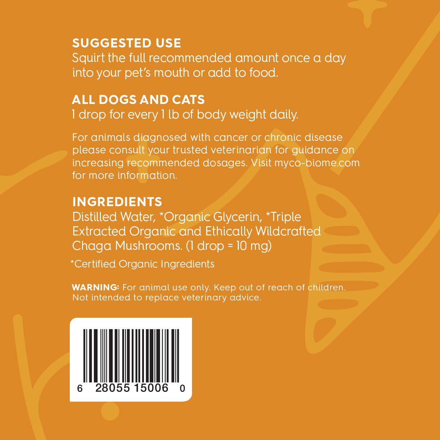 Adored Beast Myco Biome Chaga Mushroom (125ml) Immune Antioxidant Cancer Support for Dogs and Cats