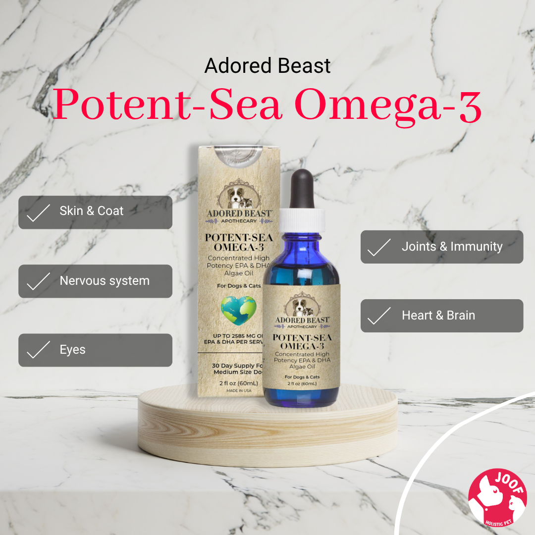 Adored Beast Potent Sea Omega 3 (60ml) Fish Oil EPA DHA Itchy Skin Coat Heart Support for Dogs and Cats
