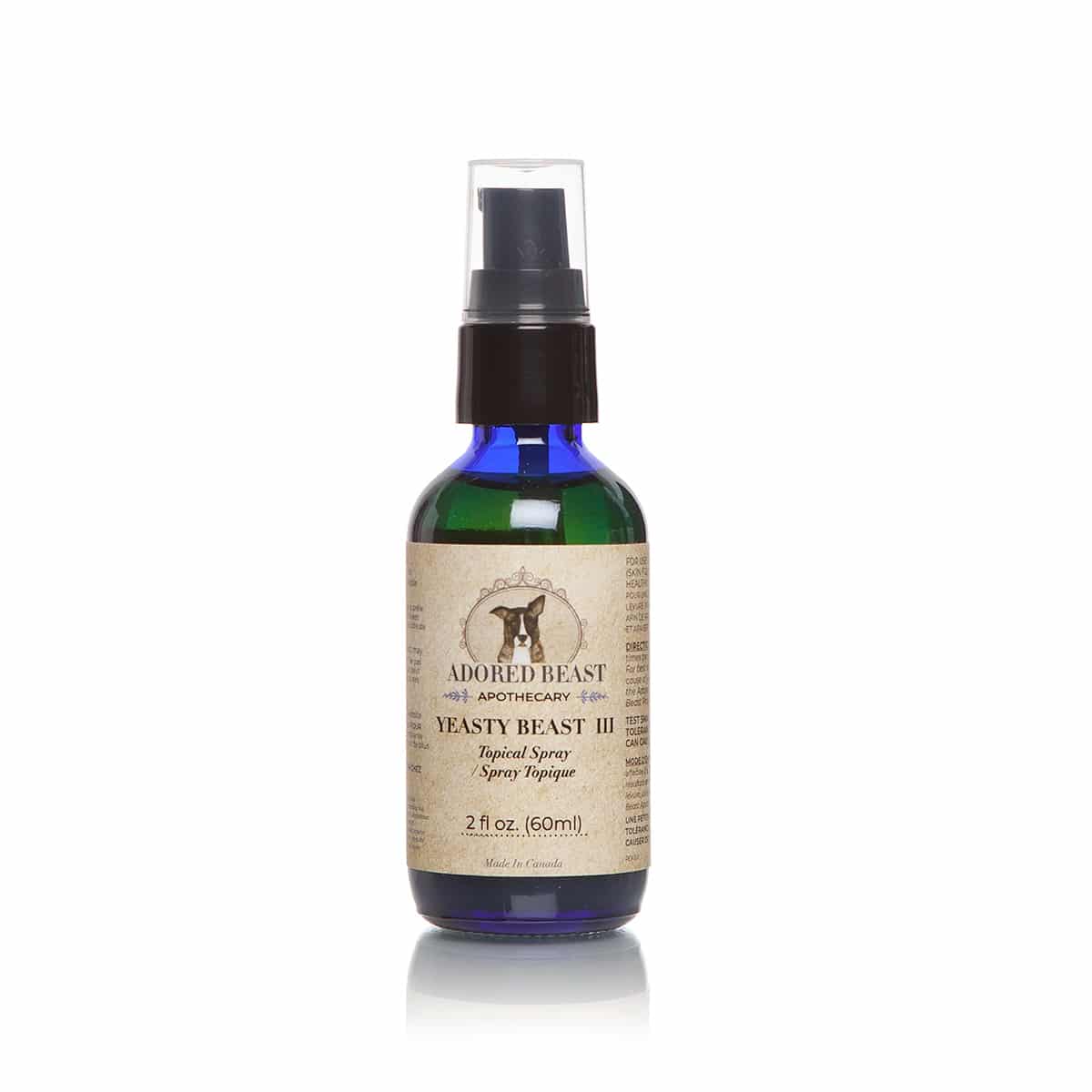 Adored Beast Yeasty Beast Topical Spray (60ml) | Yeast Infection Topical Support | Holistic Healthcare for Dogs