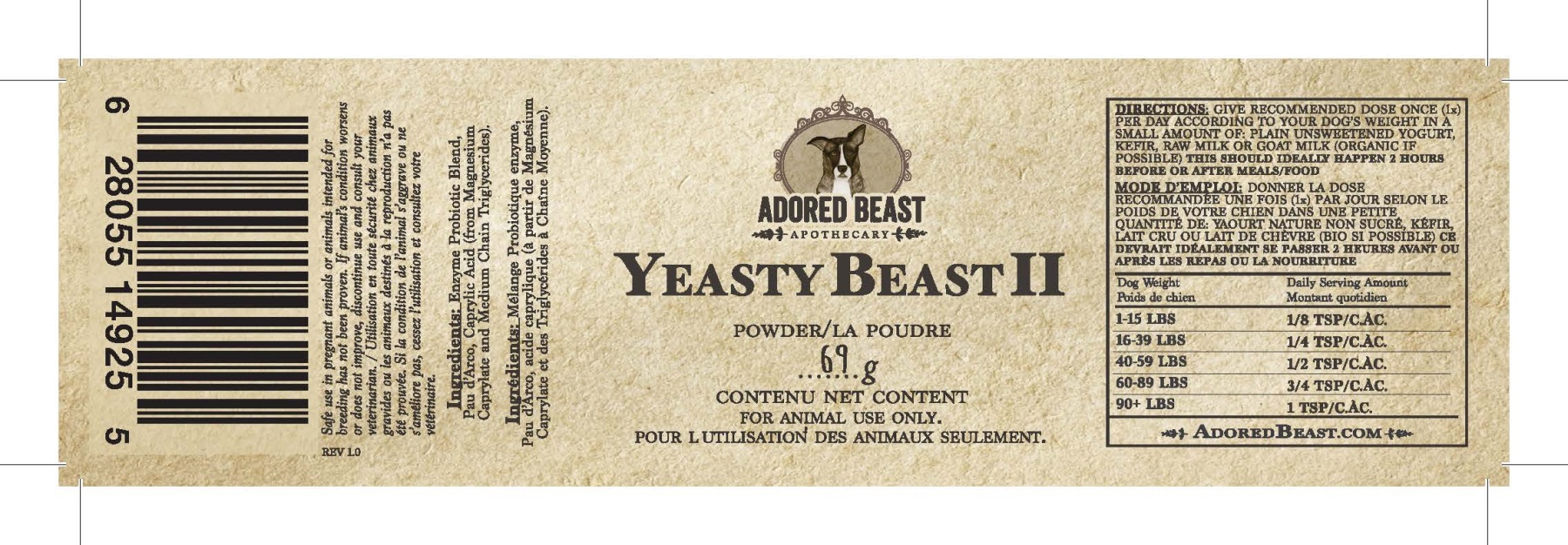 Adored Beast Yeasty Beast Protocol Yeast Infection Itchy Skin Ear Support for Dogs