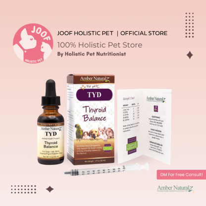 Amber Naturalz TYD Thyroid Balance (1oz) Thyroid Hormone Balance Support Herbal Tincture for Dogs and Cats