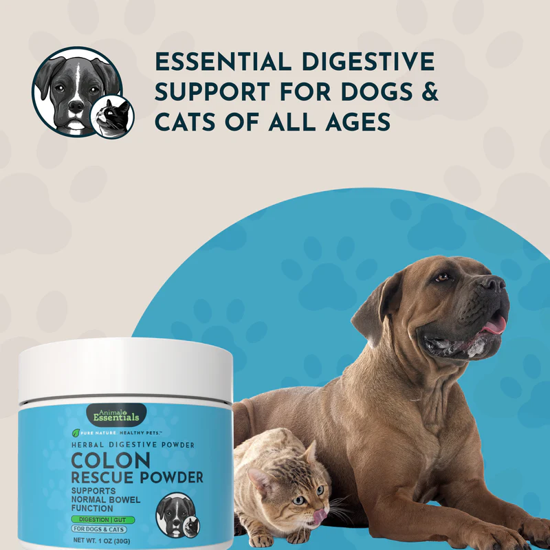 Animal Essentials Colon Rescue (30g) Diarrhea IBD Digestive Support Herbal Powder Organic for Dogs and Cats