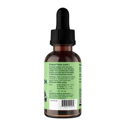 Animal Essentials Dandelion (1oz) Liver Kidney Digestive Support Herbal Tincture Organic for Dogs and Cats