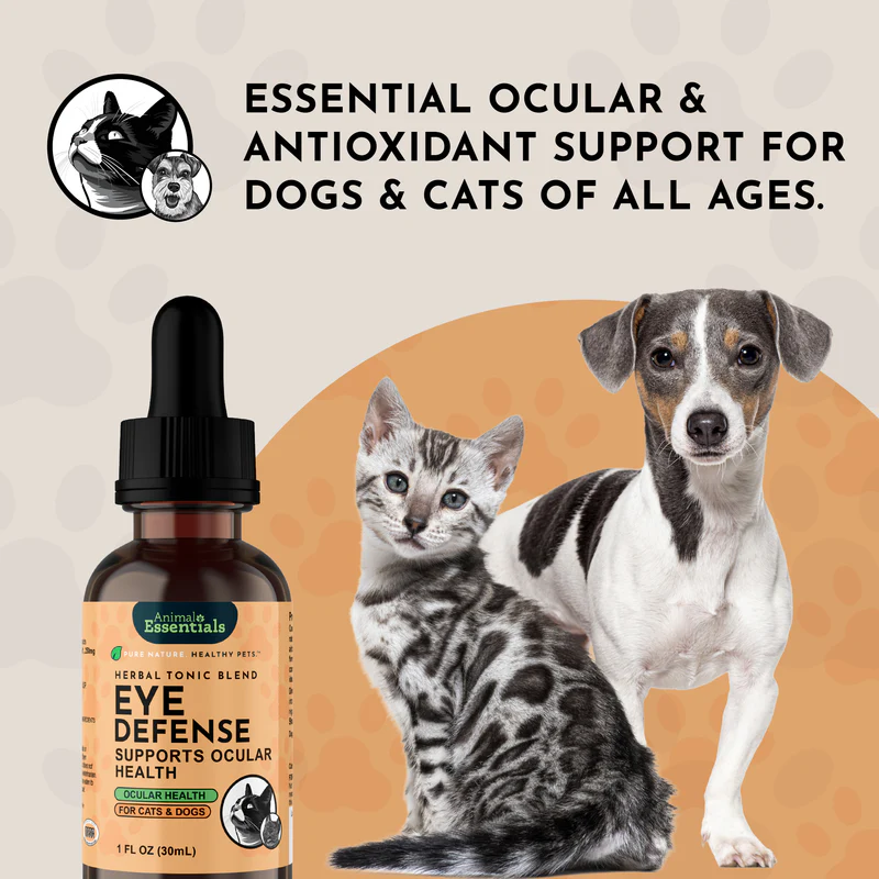 Animal Essentials Eye Defense (1oz) Eye Vision Support Herbal Tincture Organic for Dogs and Cats