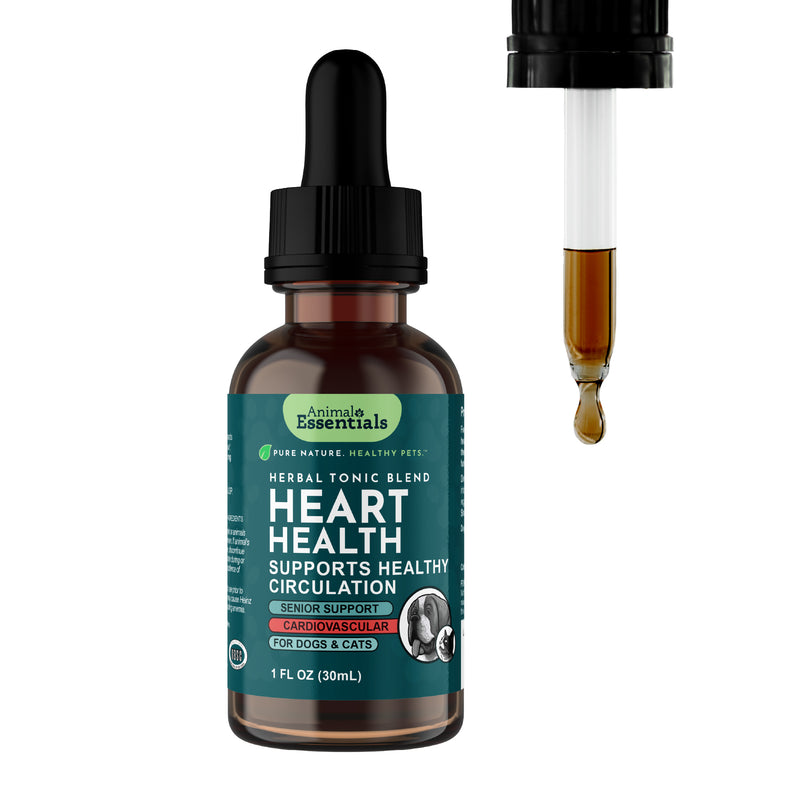 Animal Essentials Heart Health (1oz) Heart Cardiovascular Antioxidant Support Herbal Tincture Organic for Dogs and Cats