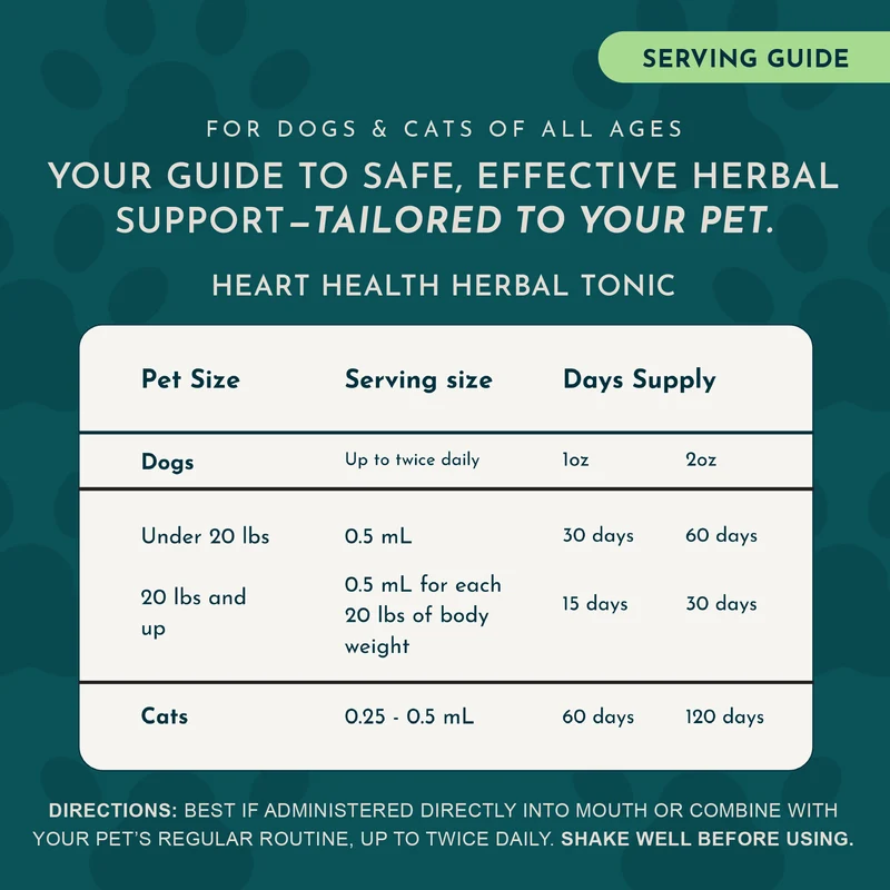 Animal Essentials Heart Health (1oz) Heart Cardiovascular Antioxidant Support Herbal Tincture Organic for Dogs and Cats