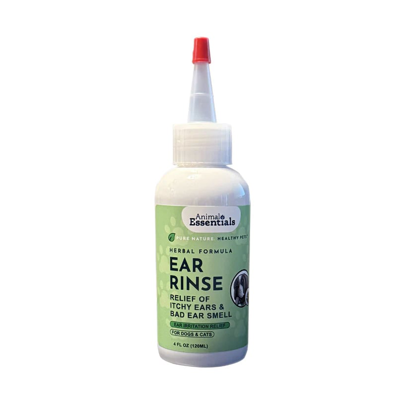 Animal Essentials Herbal Ear Rinse (4oz) Ear Infection Cleanse Support Herbal Solution Organic for Dogs and Cats