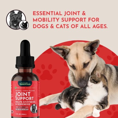 Animal Essentials Joint Support (1oz) Joint Hip Mobility Arthritis Support Herbal Tincture Organic for Dogs and Cats