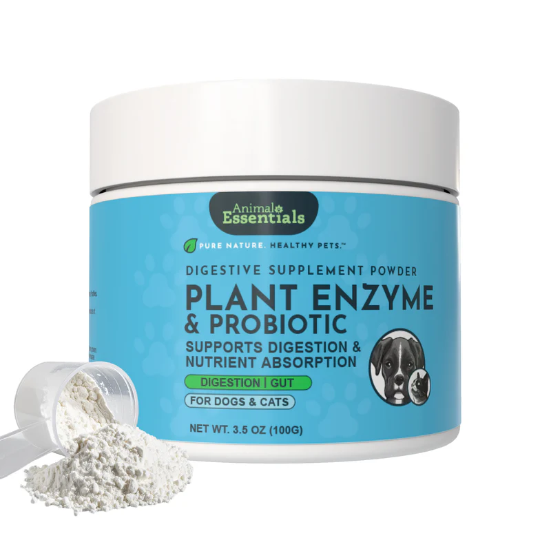 Animal Essentials Plant Enzyme & Probiotics (100g) Digestive Enzyme Gut Pancreatitis Support for Dogs and Cats