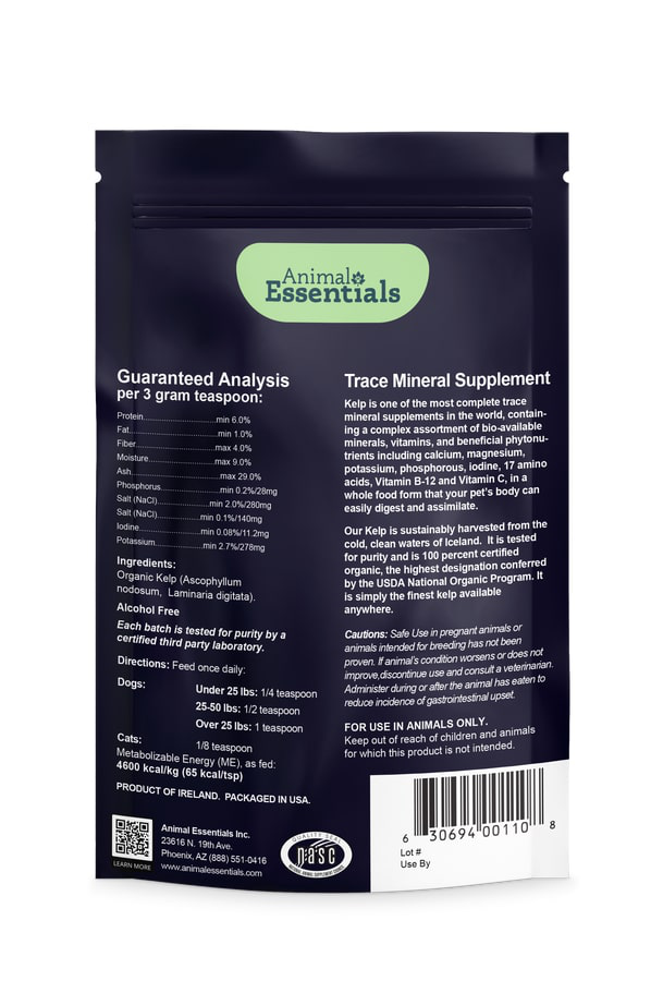 Animal Essentials Sea Vital (8oz) Thyroid Iodine Skin Immune Support Organic for Dogs and Cats
