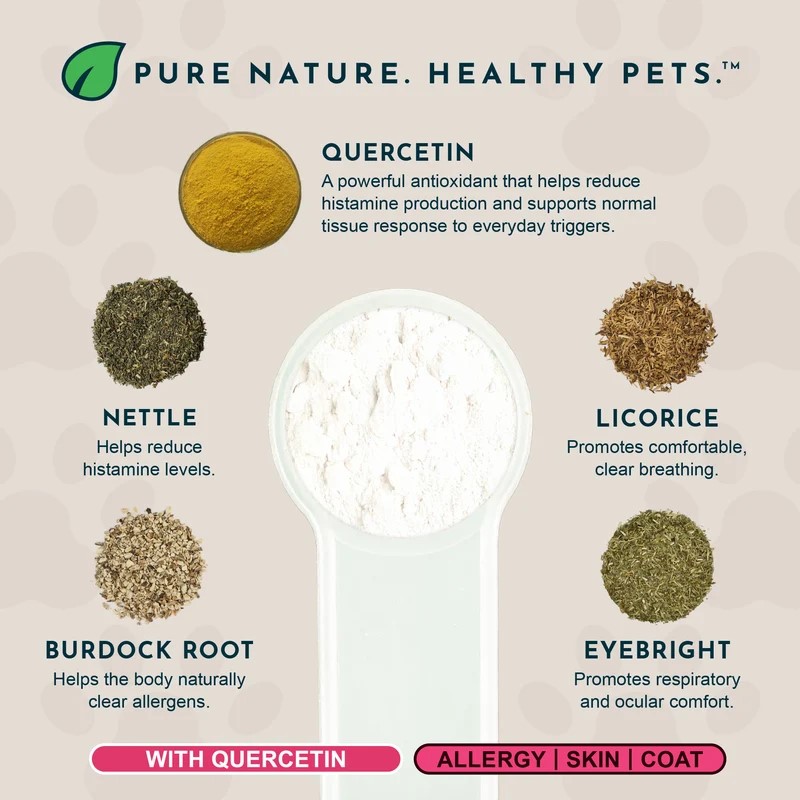 Animal Essentials Seasonal Allergy (1oz & 80g) Environmental Allergy Itchy Skin Support Herbal Tincture Organic for Dogs and Cats