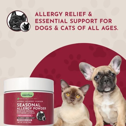 Animal Essentials Seasonal Allergy (1oz & 80g) Environmental Allergy Itchy Skin Support Herbal Tincture Organic for Dogs and Cats