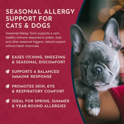 Animal Essentials Seasonal Allergy (1oz & 80g) Environmental Allergy Itchy Skin Support Herbal Tincture Organic for Dogs and Cats