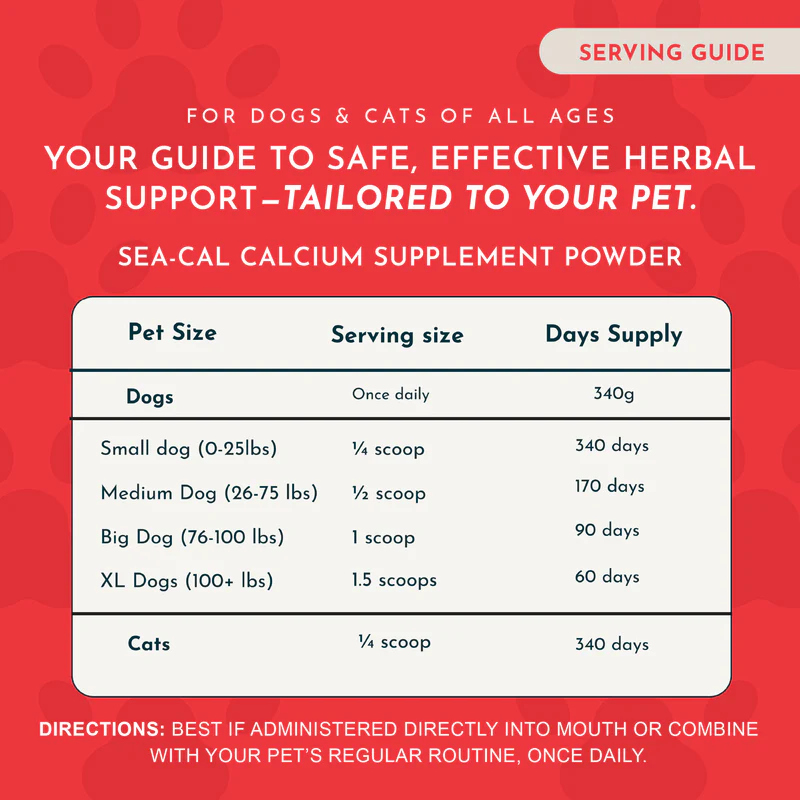 Animal Essentials Seaweed Calcium (12oz) Bone Joint Calcium Mineral Support Organic for Dogs and Cats