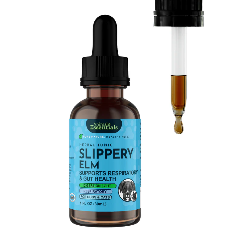 Animal Essentials Slippery Elm (1oz) Diarrhea IBD Digestive Gut Cough Support Herbal Tincture Organic for Dogs and Cats