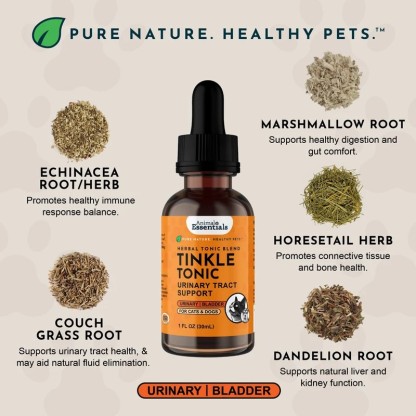 Animal Essentials Tinkle Tonic (1oz) Urinary Tract UTI Bladder Support Herbal Tincture Organic for Dogs and Cats