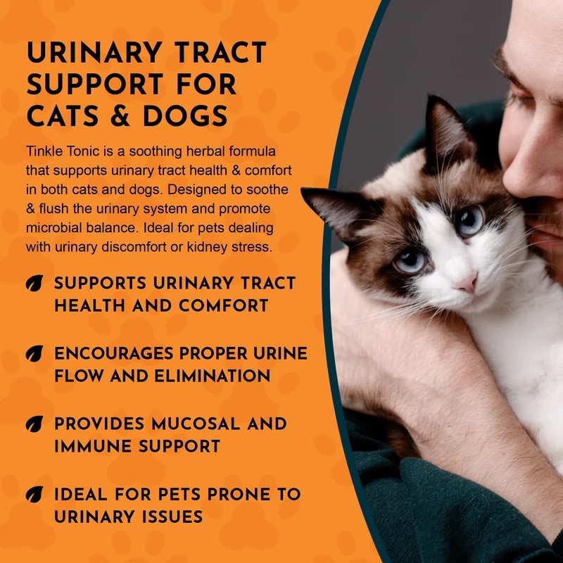 Animal Essentials Tinkle Tonic (1oz) Urinary Tract UTI Bladder Support Herbal Tincture Organic for Dogs and Cats