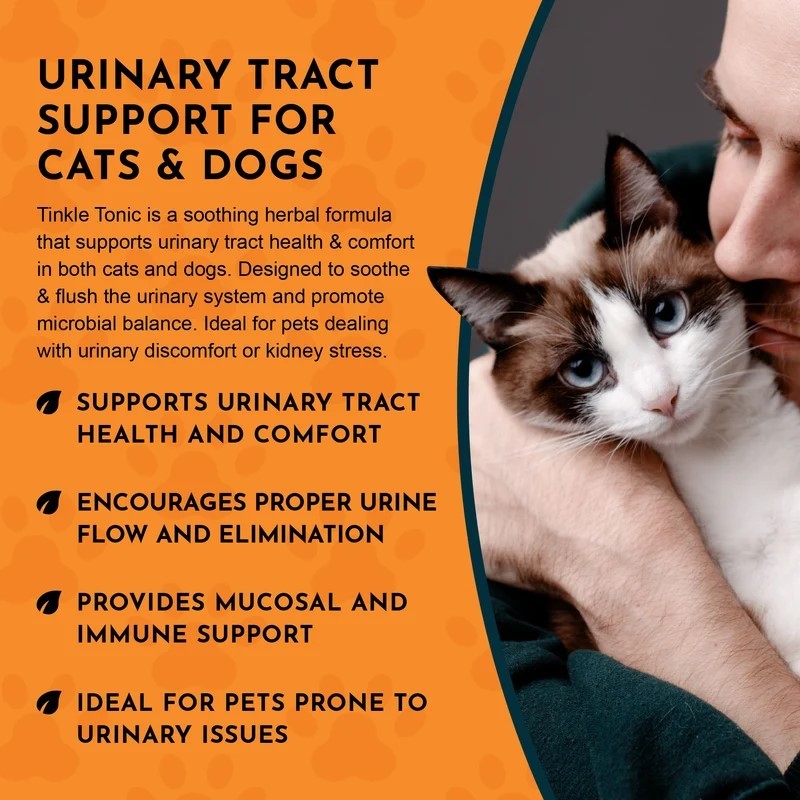 Animal Essentials Tinkle Tonic (1oz) Urinary Tract UTI Bladder Support Herbal Tincture Organic for Dogs and Cats