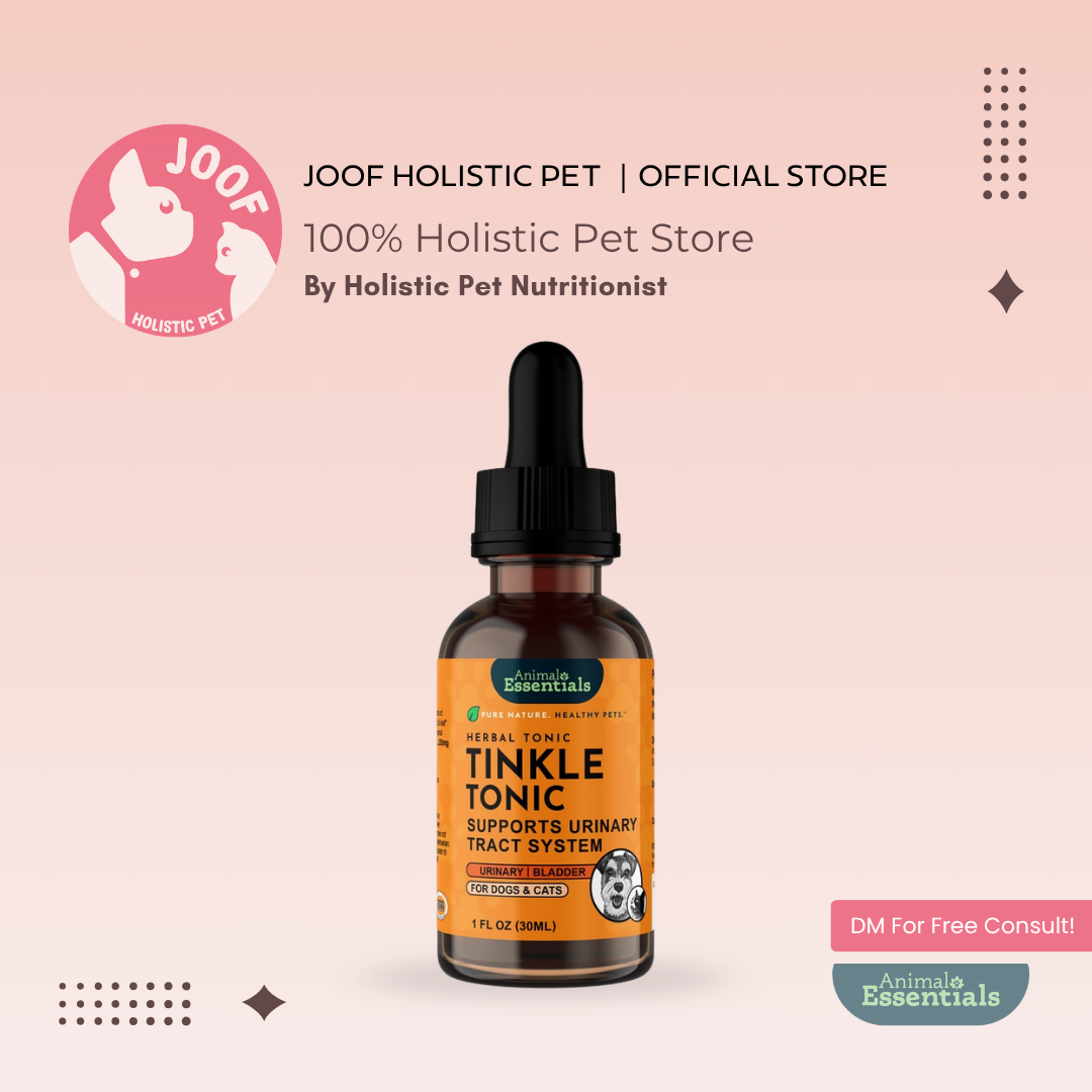 Animal Essentials Tinkle Tonic (1oz) Urinary Tract UTI Bladder Support Herbal Tincture Organic for Dogs and Cats