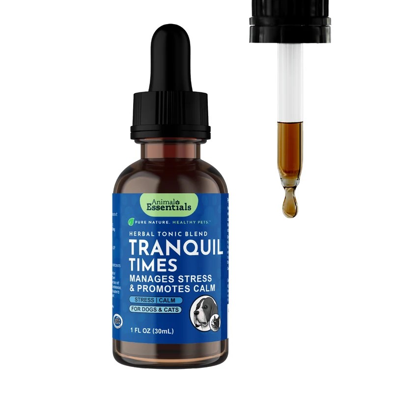 Animal Essentials Tranquility Blend (1oz) Stress Anxiety Calming Support Herbal Tincture Organic for Dogs and Cats