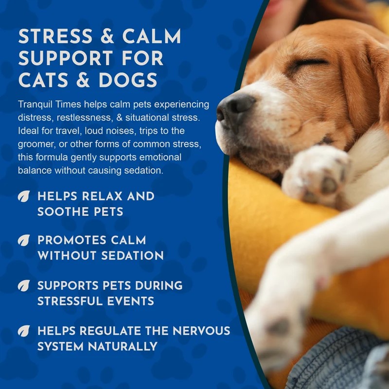 Animal Essentials Tranquility Blend (1oz) Stress Anxiety Calming Support Herbal Tincture Organic for Dogs and Cats