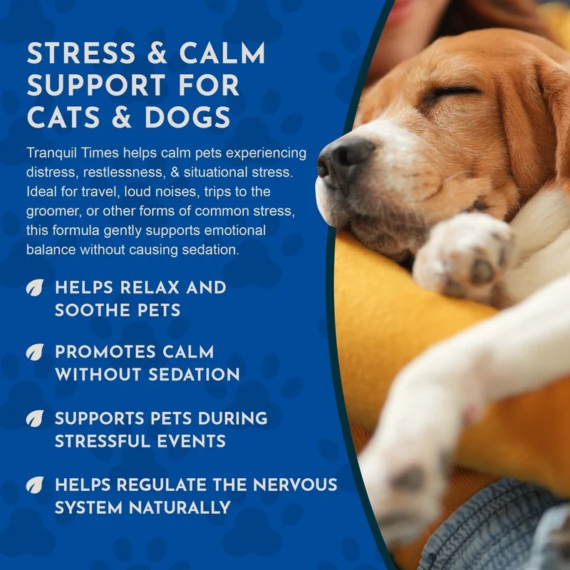 Animal Essentials Tranquility Blend (1oz) Stress Anxiety Calming Support Herbal Tincture Organic for Dogs and Cats