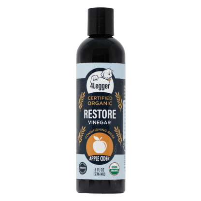 4Legger Restore, Apple Cider Vinegar USDA Certified Organic Conditioning Rinse (8oz) | Normal to Yeast & Bacteria Skin Conditioner for Dogs