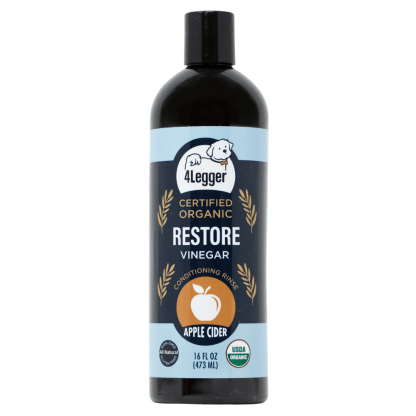 4Legger Restore, Apple Cider Vinegar USDA Certified Organic Conditioning Rinse (8oz) | Normal to Yeast & Bacteria Skin Conditioner for Dogs