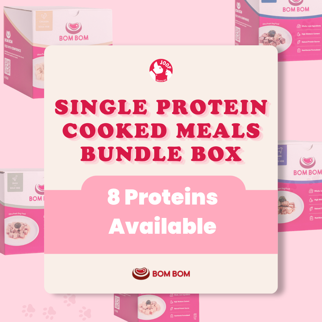 BOMBOM Sous Vide Box Mix & Match Bundle (8 Proteins) Gently Cooked BARF Single Protein Diet for Dogs and Cats