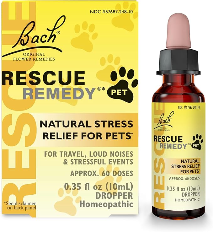 Bach Rescue Remedy Pet (10ml & 20ml) Stress Anxiety Calming Drops Natural Relaxation for Dogs and Cats