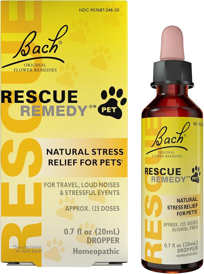 Bach Rescue Remedy Pet (10ml & 20ml) Stress Anxiety Calming Drops Natural Relaxation for Dogs and Cats