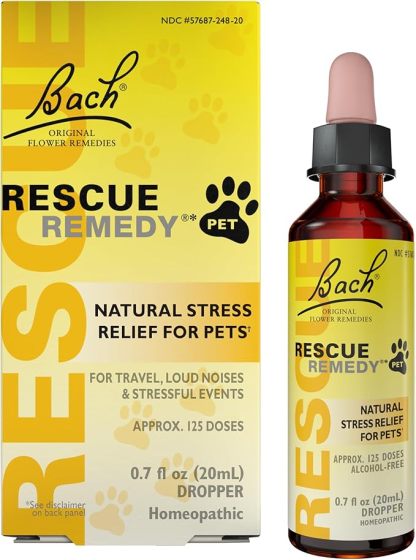 Bach Rescue Remedy Pet (10ml & 20ml) Stress Anxiety Calming Drops Natural Relaxation for Dogs and Cats