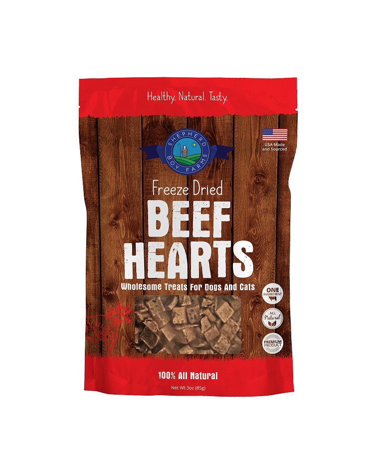 Shepherd Boy Farms Beef Hearts | Freeze-Dried Treats Whole Food Toppers For Dogs and Cats | Premium Pet Treats