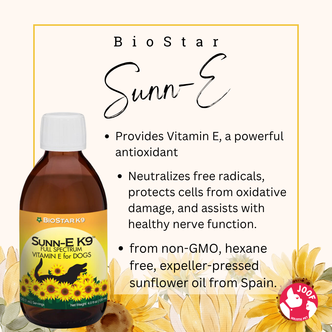 BioStar K9 Sunn-E (4oz) Vitamin E Antioxidant Skin Brain Heart Eye Support Whole Food for Dogs