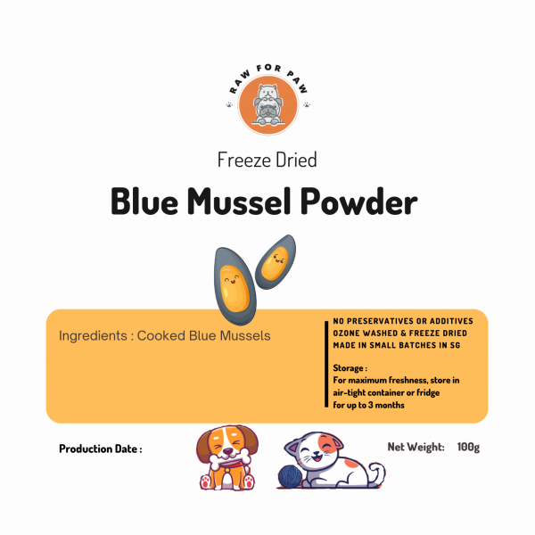 Raw for Paw Freeze Dried Blue Mussel Sprinkles 50g | Freeze-Dried Treats Whole Food Toppers For Dogs and Cats | Premium Pet Treats