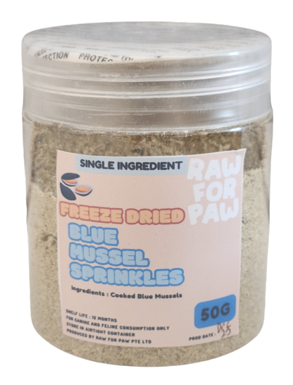 Raw for Paw Freeze Dried Blue Mussel Sprinkles 50g | Freeze-Dried Treats Whole Food Toppers For Dogs and Cats | Premium Pet Treats