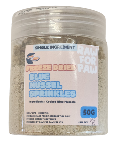 Raw for Paw Freeze Dried Blue Mussel Sprinkles 50g | Freeze-Dried Treats Whole Food Toppers For Dogs and Cats | Premium Pet Treats