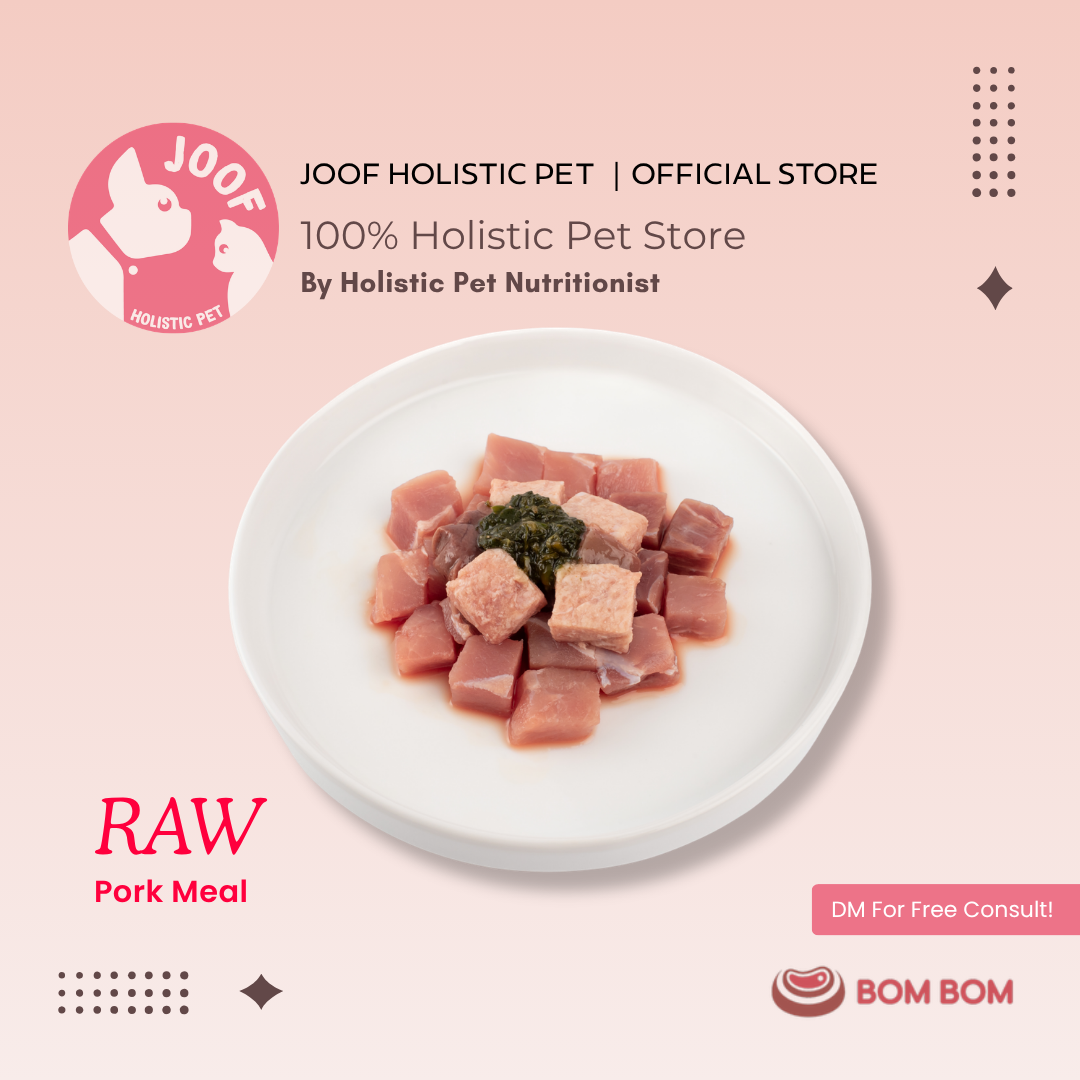 BOMBOM Pork Raw (100g) BARF Single Protein Elimination Diet for Dogs and Cats
