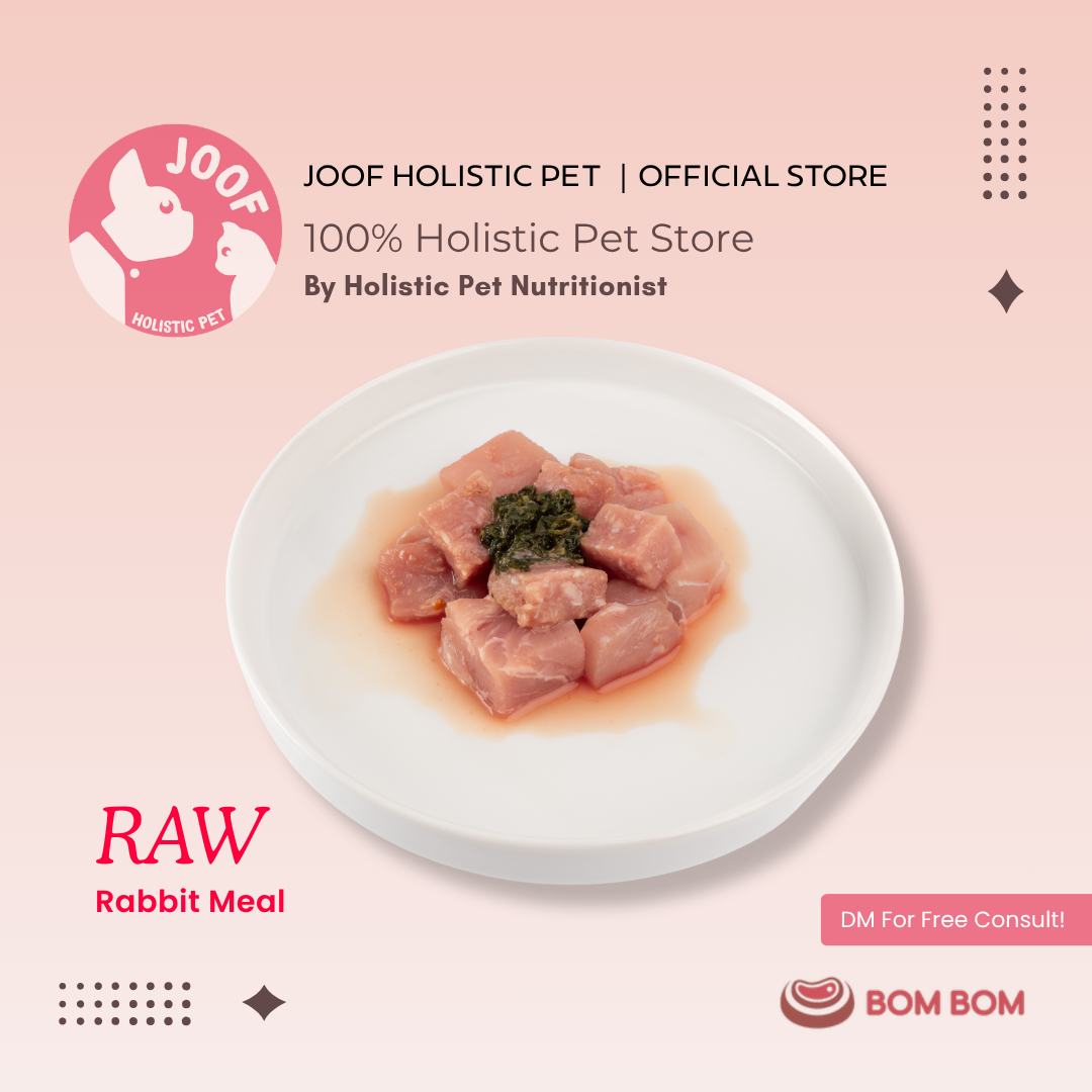 BOMBOM Rabbit Raw (100g) BARF Single Protein Elimination Diet for Dogs and Cats