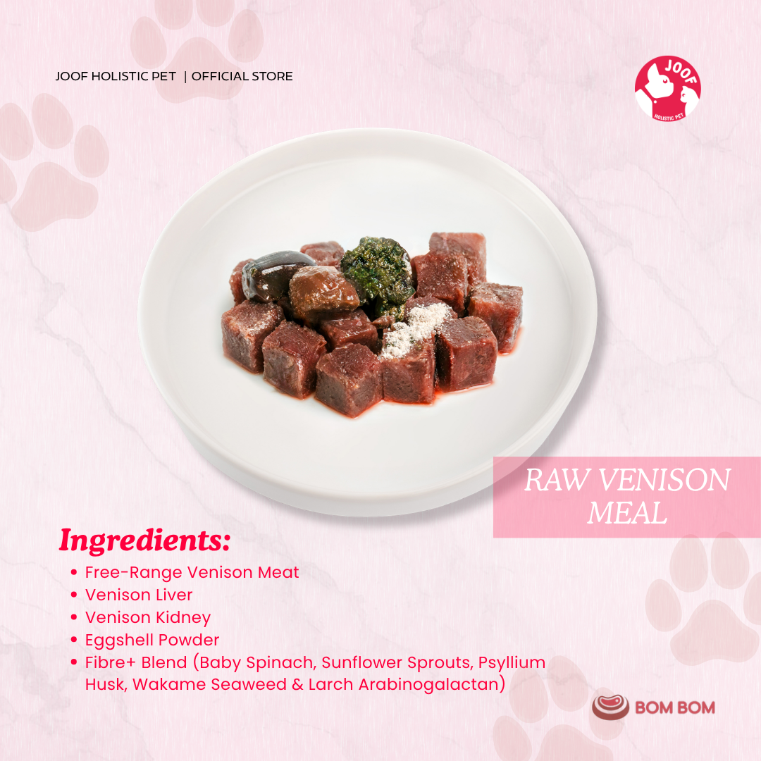 BOMBOM Venison Raw (100g) BARF Single Protein Elimination Diet for Dogs and Cats
