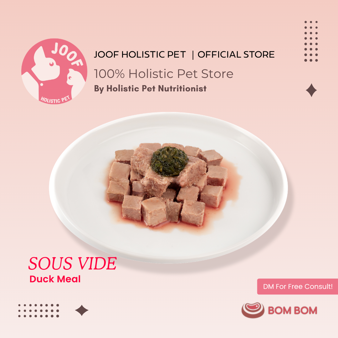 BOMBOM Duck Sous Vide (100g) Gently Cooked BARF Single Protein Elimination Diet for Dogs and Cats