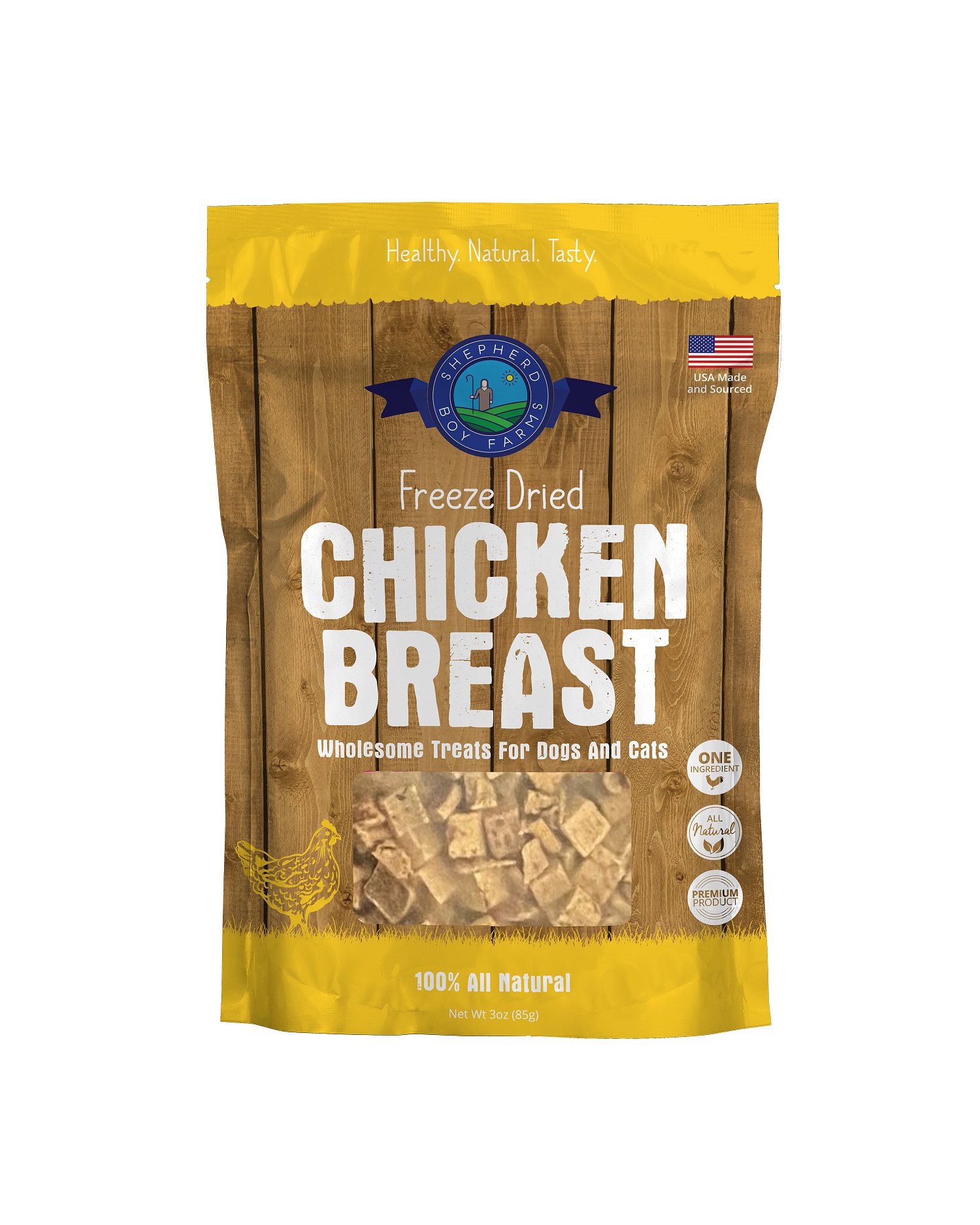 Shepherd Boy Farms Chicken Breast (3oz) Freeze Dried Single Ingredient Lean Treat for Dogs and Cats