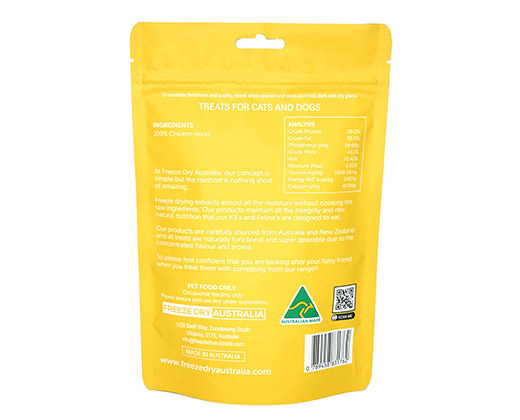 Freeze Dry Australia Chicken Necks | Freeze-Dried Treats Whole Food Toppers For Dogs and Cats | Premium Pet Treats