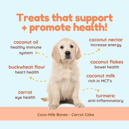 CocoTherapy Coco-Milk Bones Vegan Coconut Cookie Treat Grain Free for Dogs