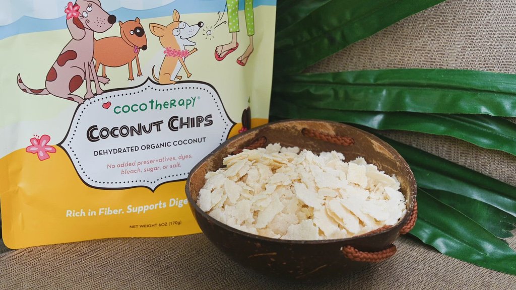 CocoTherapy Organic Coconut Chips | Constipation Soft Stools Digestive Fiber Support| Premium Pets Treats