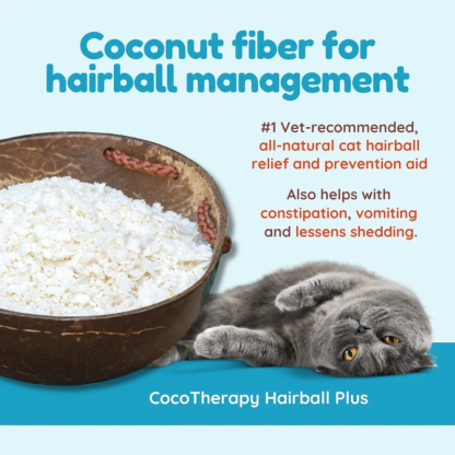 CocoTherapy Organic Cat Hairball Plus (7oz) Hairball Constipation Stool Support for Cats