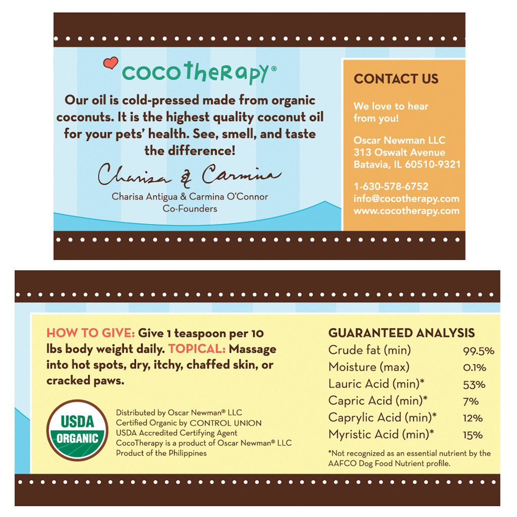 CocoTherapy Organic Therapeutic Grade Virgin Coconut Oil | Anti-Bacterial Skin Gastrointestinal Gut Support | Holistic Healthcare for Dogs, Cats and Pet Parents
