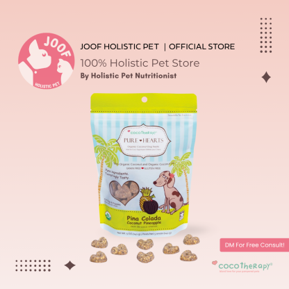 CocoTherapy Pure Hearts Vegan Coconut Cookie Treat Grain Free for Dogs